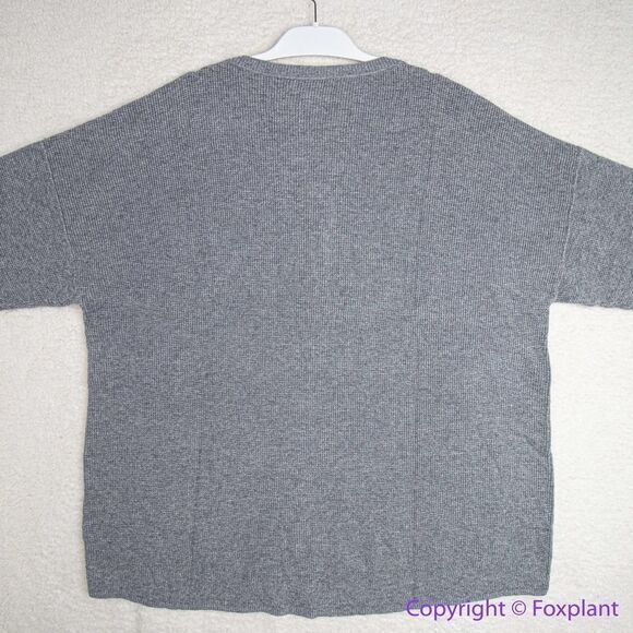 NEW Madewell Plus Asherton Waffle Henley Sweater in gray, 3X - Picture 11 of 16